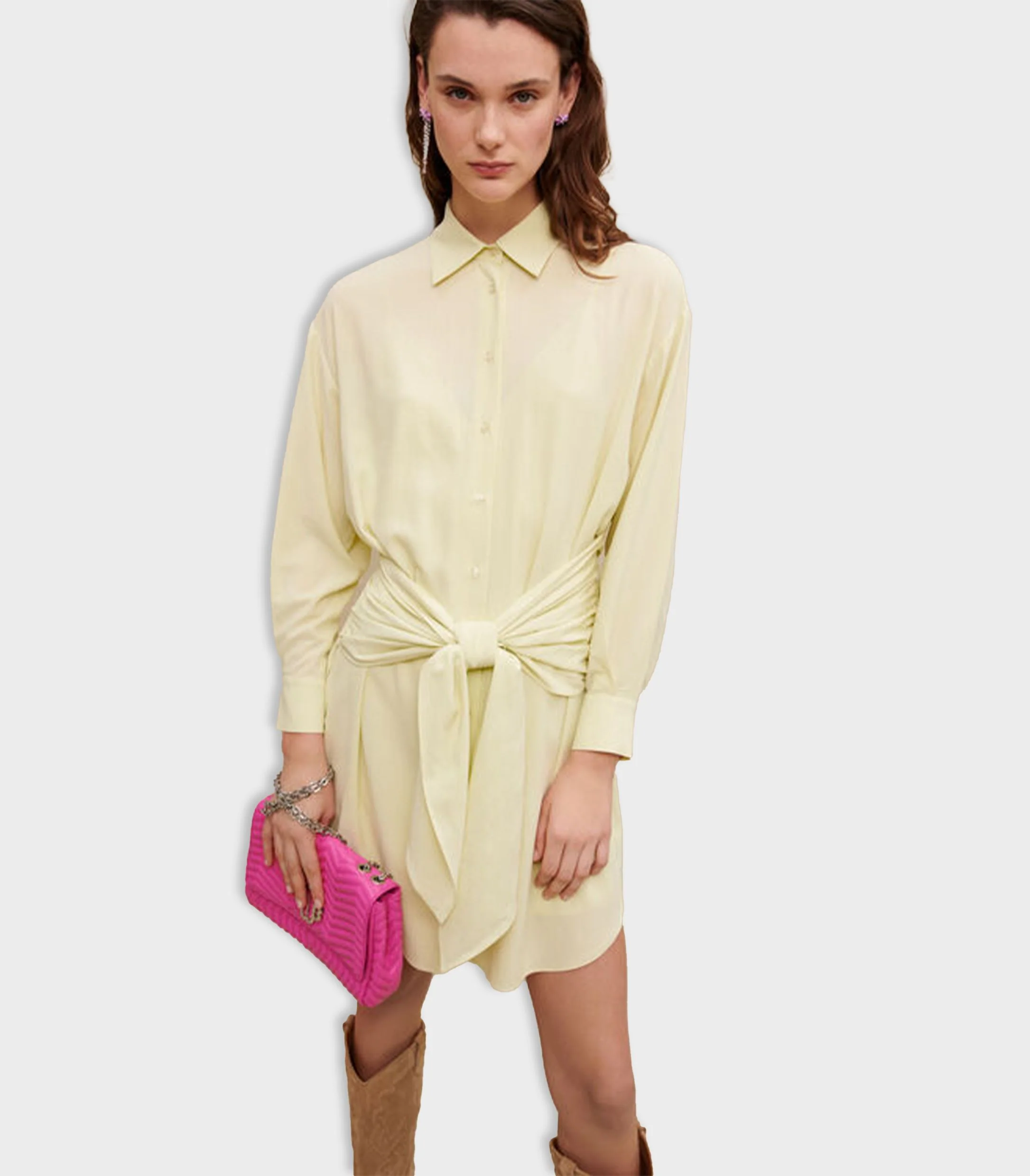 Maje - Tied Shirt Dress - Image 8