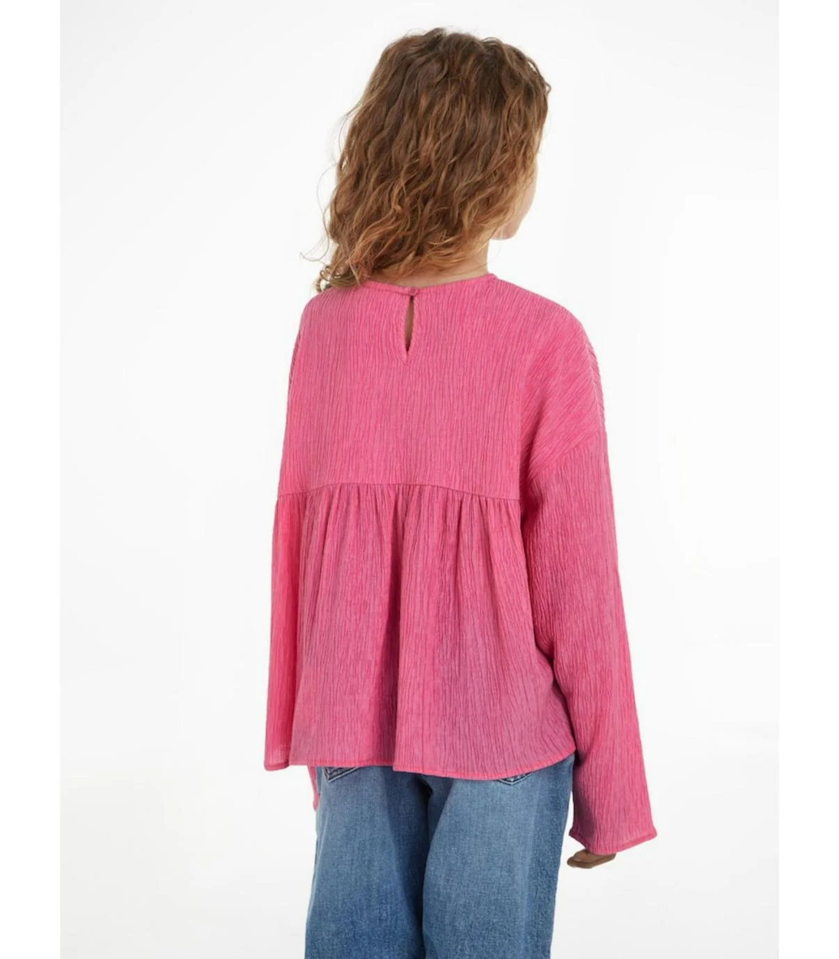 Calvin Klein - Girls' Crinkle Logo Badge Long Sleeve Top - Image 5